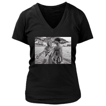 Edita Vilkeviciute Women's Deep V-Neck TShirt