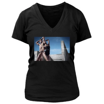 Edita Vilkeviciute Women's Deep V-Neck TShirt