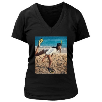 Edita Vilkeviciute Women's Deep V-Neck TShirt