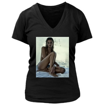 Edita Vilkeviciute Women's Deep V-Neck TShirt