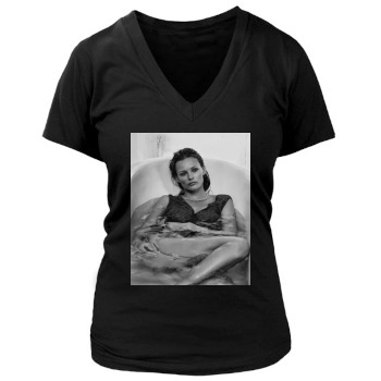 Edita Vilkeviciute Women's Deep V-Neck TShirt