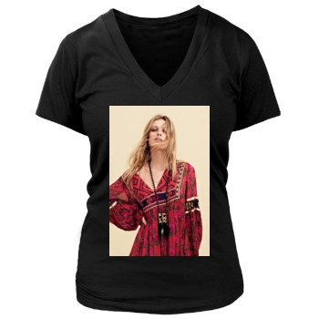 Edita Vilkeviciute Women's Deep V-Neck TShirt