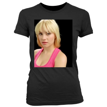 Elisha Cuthbert Women's Junior Cut Crewneck T-Shirt