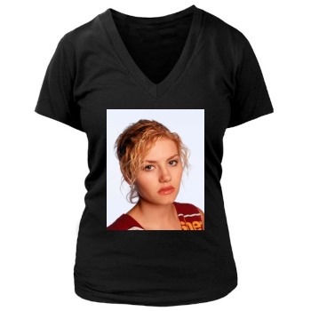 Elisha Cuthbert Women's Deep V-Neck TShirt