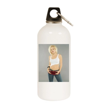 Elisha Cuthbert White Water Bottle With Carabiner