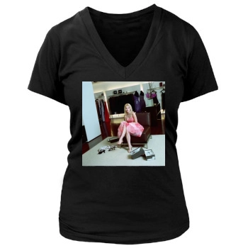 Elisha Cuthbert Women's Deep V-Neck TShirt