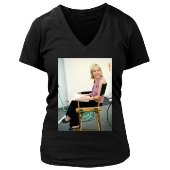 Elisha Cuthbert Women's Deep V-Neck TShirt