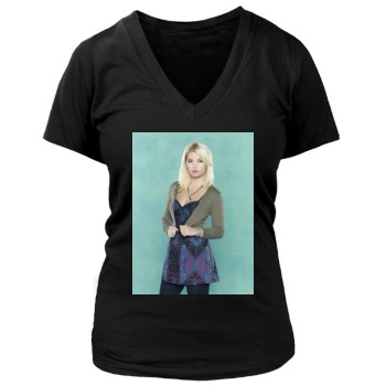 Elisha Cuthbert Women's Deep V-Neck TShirt