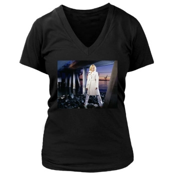 Elisha Cuthbert Women's Deep V-Neck TShirt