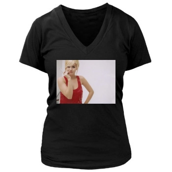 Elisha Cuthbert Women's Deep V-Neck TShirt