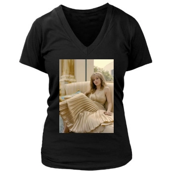 Elisha Cuthbert Women's Deep V-Neck TShirt