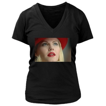 Elisha Cuthbert Women's Deep V-Neck TShirt