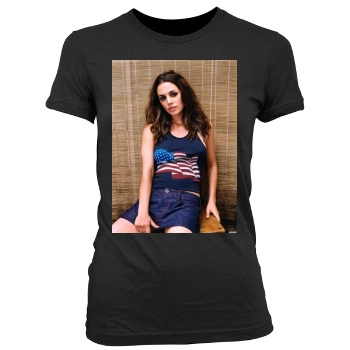 Eliza Dushku Women's Junior Cut Crewneck T-Shirt