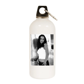 Eliza Dushku White Water Bottle With Carabiner