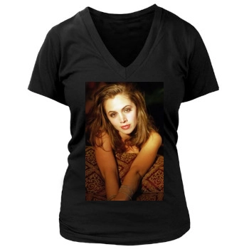 Eliza Dushku Women's Deep V-Neck TShirt