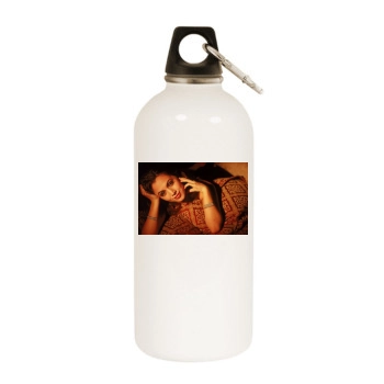 Eliza Dushku White Water Bottle With Carabiner