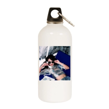 Elizabeth Hurley White Water Bottle With Carabiner