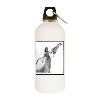 Elizabeth Hurley White Water Bottle With Carabiner