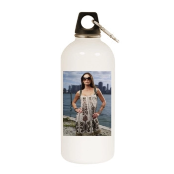 Gabrielle Anwar White Water Bottle With Carabiner