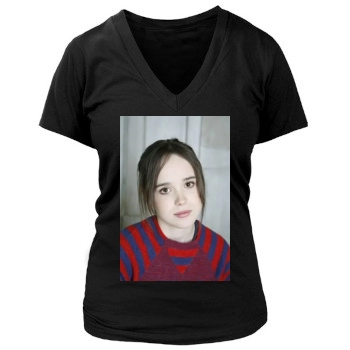 Ellen Page Women's Deep V-Neck TShirt