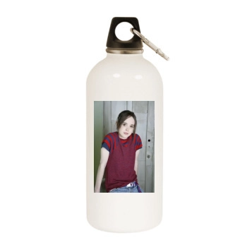 Ellen Page White Water Bottle With Carabiner