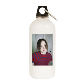 Ellen Page White Water Bottle With Carabiner