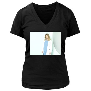 Ellen Pompeo Women's Deep V-Neck TShirt