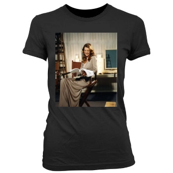 Ellen Pompeo Women's Junior Cut Crewneck T-Shirt