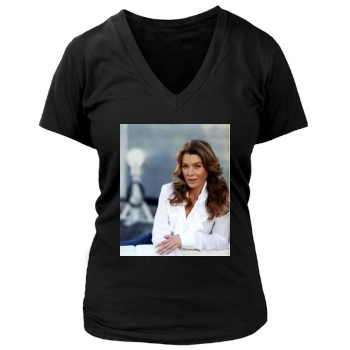 Ellen Pompeo Women's Deep V-Neck TShirt