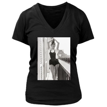 Sophie Marceau Women's Deep V-Neck TShirt