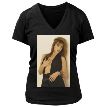 Sophie Marceau Women's Deep V-Neck TShirt