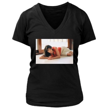 Sophie Marceau Women's Deep V-Neck TShirt