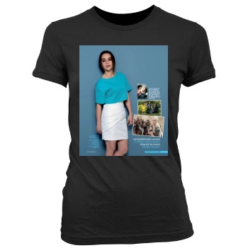 Emilia Clarke Women's Junior Cut Crewneck T-Shirt