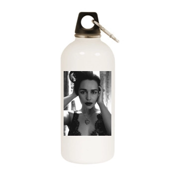 Emilia Clarke White Water Bottle With Carabiner