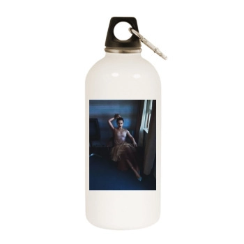 Emilia Clarke White Water Bottle With Carabiner