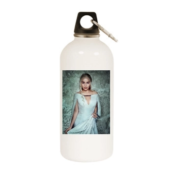 Emilia Clarke White Water Bottle With Carabiner