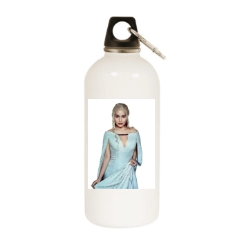 Emilia Clarke White Water Bottle With Carabiner