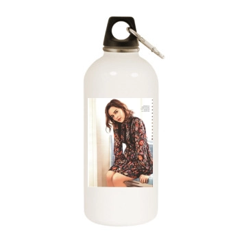 Emilia Clarke White Water Bottle With Carabiner