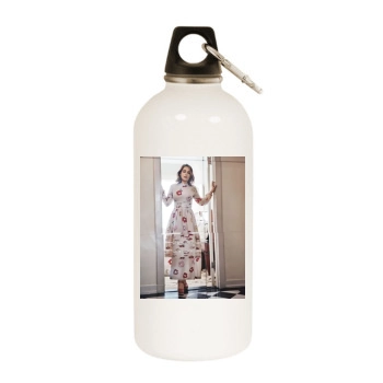 Emilia Clarke White Water Bottle With Carabiner