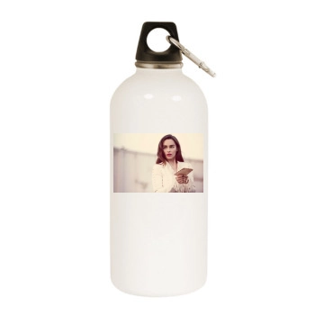 Emilia Clarke White Water Bottle With Carabiner