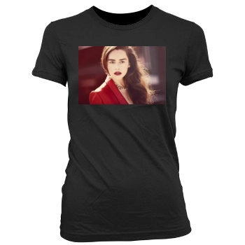 Emilia Clarke Women's Junior Cut Crewneck T-Shirt