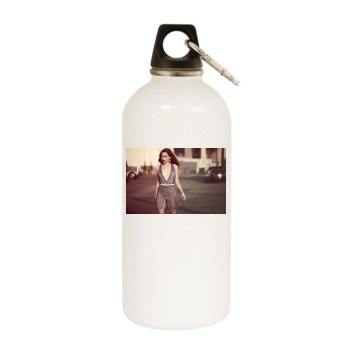Emilia Clarke White Water Bottle With Carabiner