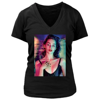 Emilia Clarke Women's Deep V-Neck TShirt