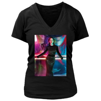 Emilia Clarke Women's Deep V-Neck TShirt