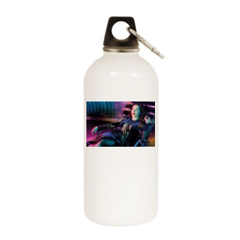 Emilia Clarke White Water Bottle With Carabiner