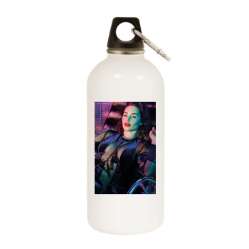 Emilia Clarke White Water Bottle With Carabiner