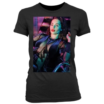 Emilia Clarke Women's Junior Cut Crewneck T-Shirt