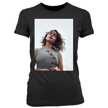 Emilia Clarke Women's Junior Cut Crewneck T-Shirt