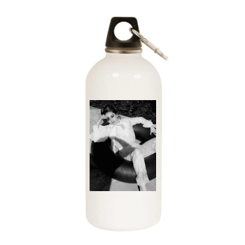 Emilia Clarke White Water Bottle With Carabiner