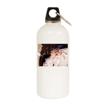 Emilia Clarke White Water Bottle With Carabiner